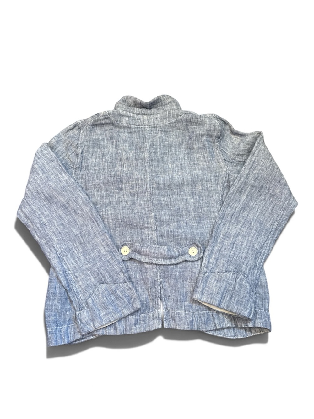 CP Shades Washed Light Blue Linen Button-Front Jacket - Picture 8 of 11